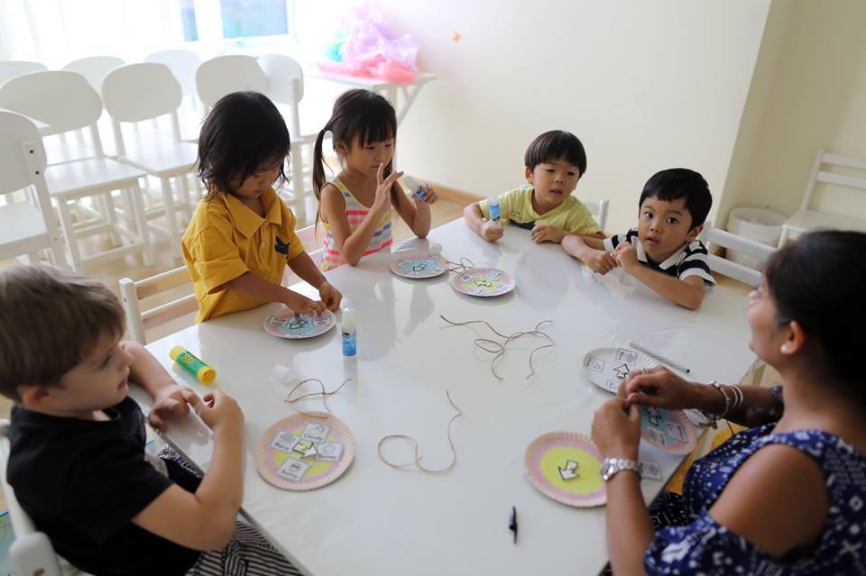 Students engaged in small group learning session